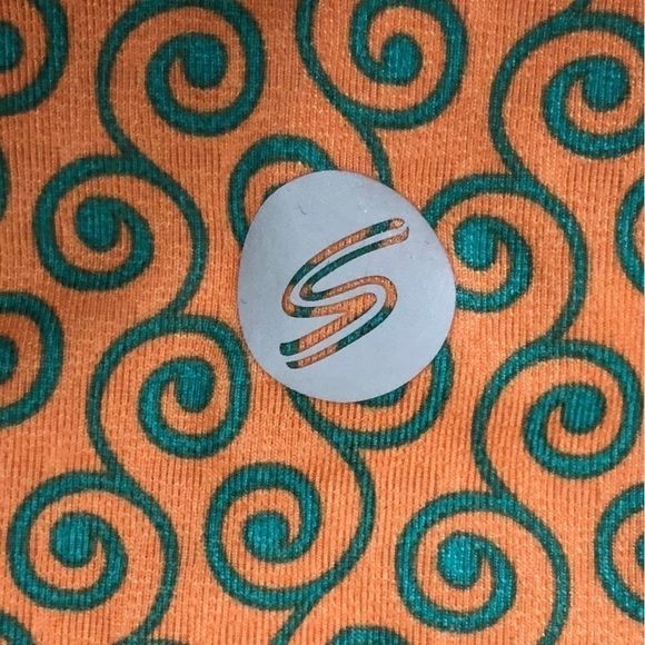 NEW - SWING, BETTE & COURT - Orange & Green Quarter Zip Long Sleeve Top - Size L - Picture 4 of 7